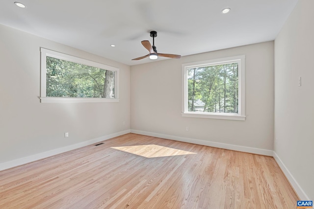 34 Turkeysag Trl, Palmyra, VA 22963 - empty room with wood finished floors, ceiling fan, and recessed lighting