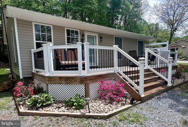 4551 Grove Hill River Rd, Shenandoah, VA 22849 - view of front facade featuring a wooden deck and stairs