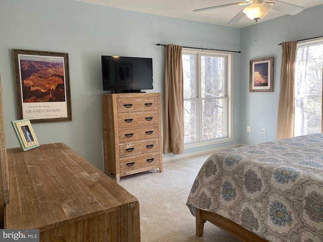 6029 Lost Cove Dr, Mineral, VA 23117 - bedroom featuring light colored carpet, multiple windows, and ceiling fan