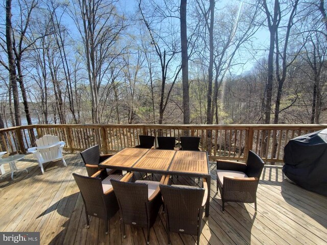 6029 Lost Cove Dr, Mineral, VA 23117 - wooden terrace with outdoor dining space and grilling area