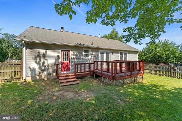 11505 Brian Dr, Fredericksburg, VA 22407 - rear view of house featuring a fenced backyard and a wooden deck