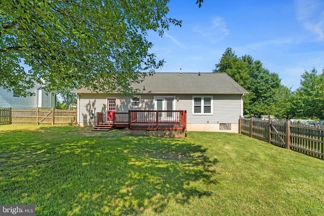 11505 Brian Dr, Fredericksburg, VA 22407 - rear view of property with a wooden deck and a fenced backyard