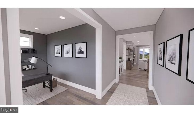 51 Lighthouse Dr, Bumpass, VA 23024 - office featuring wood finished floors, baseboards, plenty of natural light, and recessed lighting
