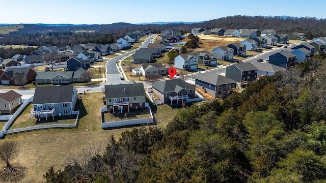 drone / aerial view with a residential view