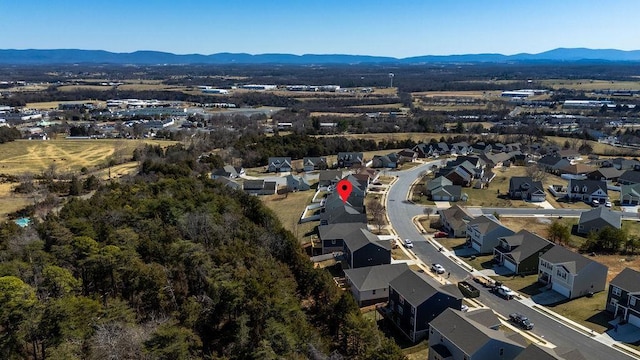 bird's eye view with a residential view and a mountain view