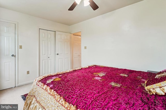 5200 Sweet Gum Ter, Fredericksburg, VA 22407 - bedroom featuring carpet floors, ceiling fan, a closet, and baseboards