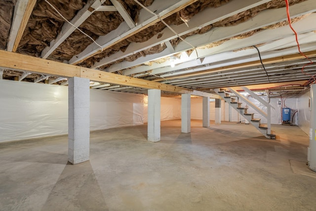 9048 Cinder Run Ln, Elkton, VA 22827 - unfinished below grade area featuring stairs and a water pressure tank