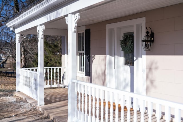 wooden deck featuring a porch