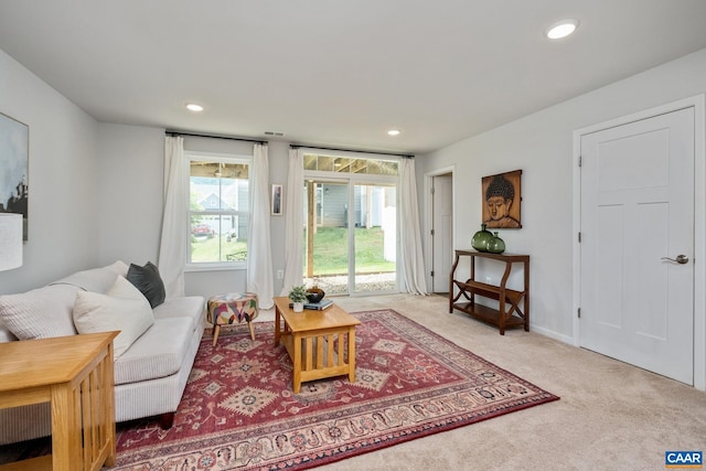 3215 Bergen St, Charlottesville, VA 22902 - carpeted living area with recessed lighting