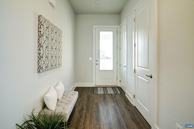 1658 Koch Ct, Charlottesville, VA 22911 - doorway to outside featuring dark wood-style flooring and baseboards