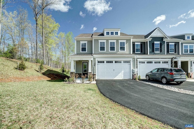 1658 Koch Ct, Charlottesville, VA 22911 - multi unit property with driveway, a garage, stone siding, and a front yard