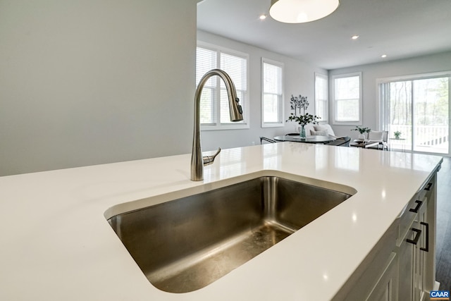 1658 Koch Ct, Charlottesville, VA 22911 - interior details with light countertops, recessed lighting, and a sink