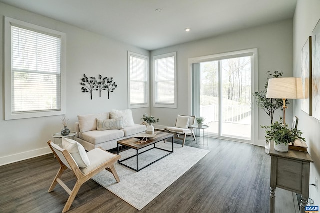 1658 Koch Ct, Charlottesville, VA 22911 - living area with baseboards, a healthy amount of sunlight, and dark wood finished floors