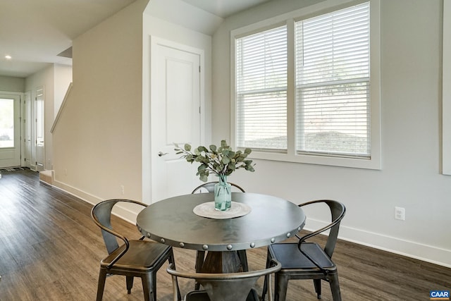 1658 Koch Ct, Charlottesville, VA 22911 - dining area featuring dark wood-style flooring and baseboards