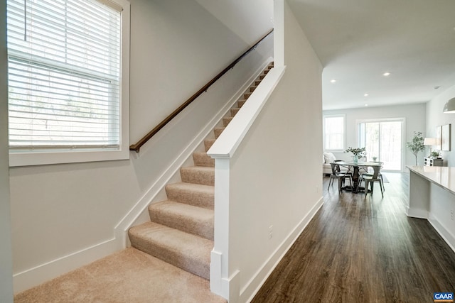 1658 Koch Ct, Charlottesville, VA 22911 - stairway with recessed lighting, baseboards, and wood finished floors