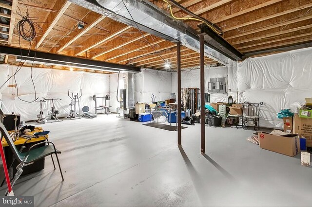  - unfinished below grade area featuring electric panel