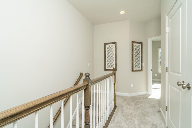 3513 Monterey Dr Unit 35B, Rockingham, VA 22801 - corridor featuring light colored carpet, an upstairs landing, and recessed lighting