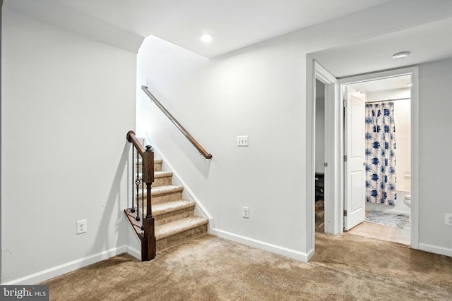  - stairs featuring carpet