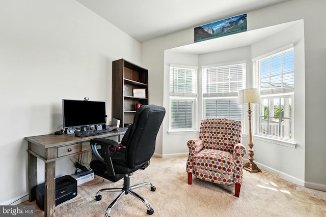  - home office featuring baseboards and carpet floors