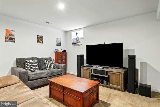  - living room with light colored carpet