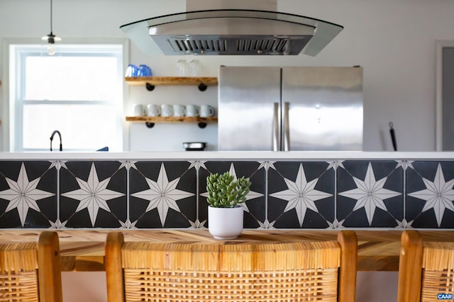 1795 Avon Rd, Afton, VA 22920 - kitchen with island range hood