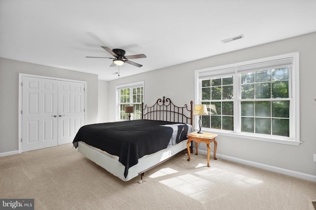 2357 Brighton Pl, Jeffersonton, VA 22724 - carpeted bedroom featuring a closet and a ceiling fan