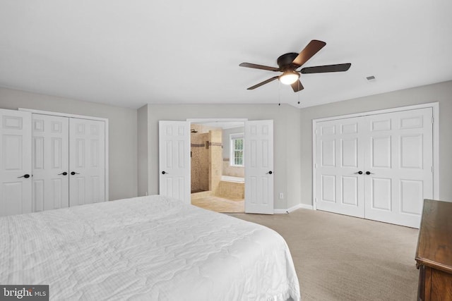 2357 Brighton Pl, Jeffersonton, VA 22724 - bedroom featuring carpet flooring, ensuite bathroom, and a ceiling fan