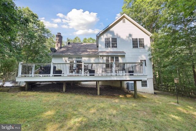 2357 Brighton Pl, Jeffersonton, VA 22724 - back of house with a deck and a chimney