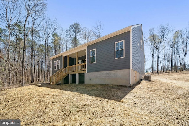 201 Zion Manor Rd Lot 13, Gordonsville, VA 22942 - rear view of house with central air condition unit and stairway