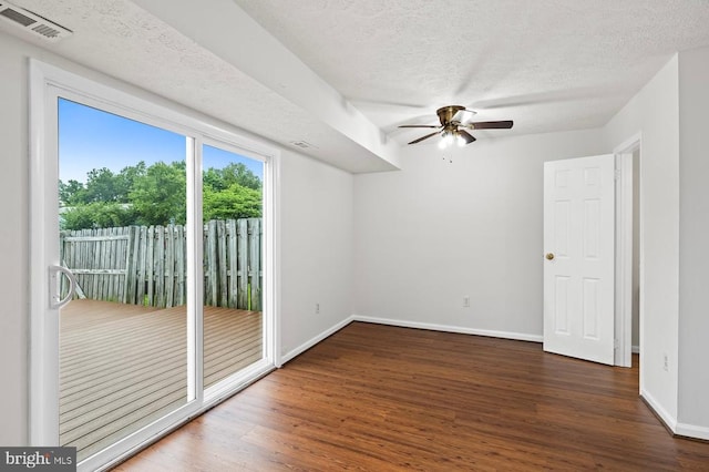 5143 Cottonwood Ct, Fredericksburg, VA 22407 - unfurnished room featuring wood finished floors, ceiling fan, and a textured ceiling