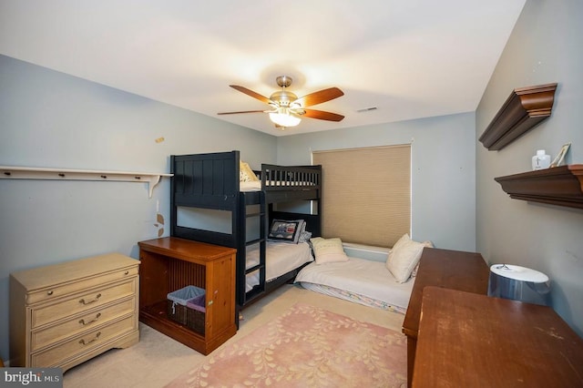 6733 Averett Ct, Fredericksburg, VA 22407 - bedroom with carpet flooring, visible vents, and ceiling fan
