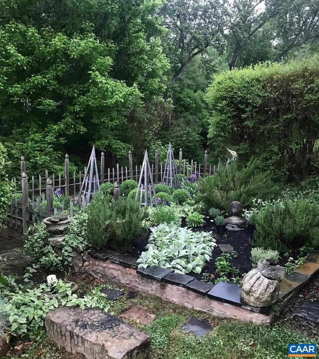 view of yard featuring fence
