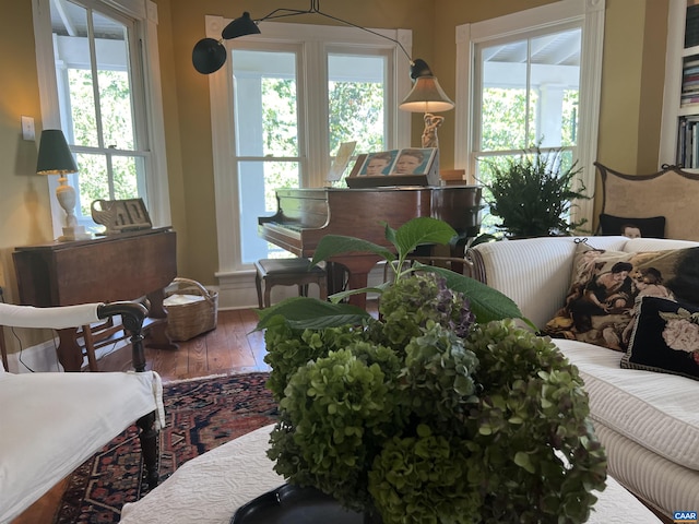 sitting room featuring hardwood / wood-style floors