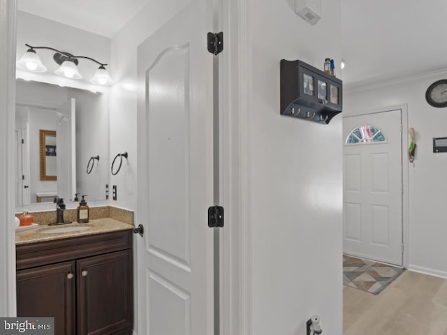 11721 Hoover Ln, Fredericksburg, VA 22407 - bathroom featuring vanity and wood finished floors