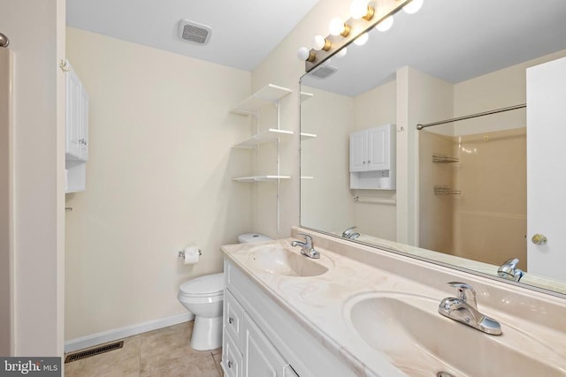 11260 Girven Ct, Fredericksburg, VA 22407 - full bath featuring double vanity, a shower, and tile patterned floors