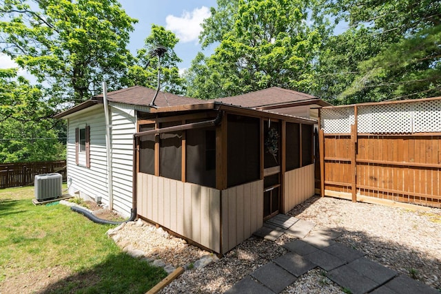 143 Pkin Ln, Raphine, VA 24472 - view of outdoor structure with a fenced backyard and a sunroom