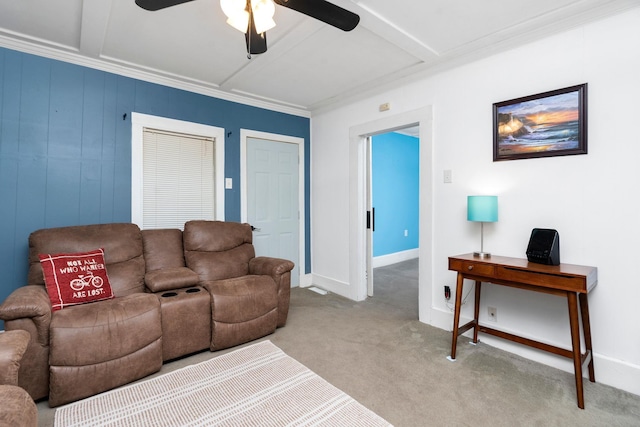 143 Pkin Ln, Raphine, VA 24472 - living area with carpet floors, ceiling fan, and an office area
