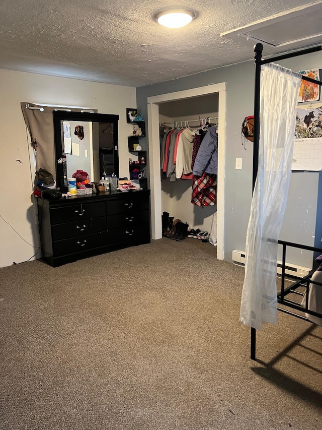 3090 Deerfield Valley Rd, Deerfield, VA 24432 - bedroom with a textured ceiling, a closet, and carpet floors