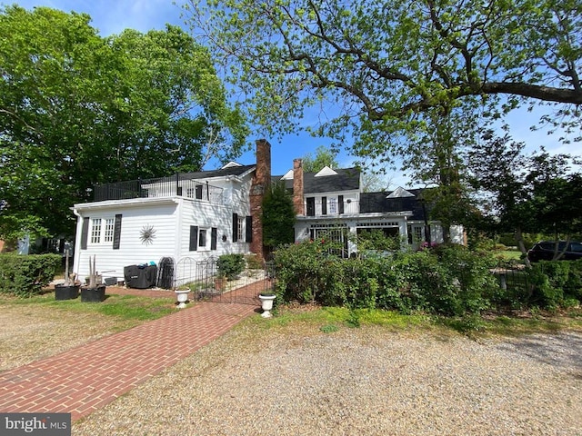  - traditional home with a chimney