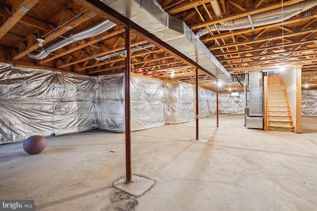 1118 Virginia Ave, Culpeper, VA 22701 - unfinished basement with stairs