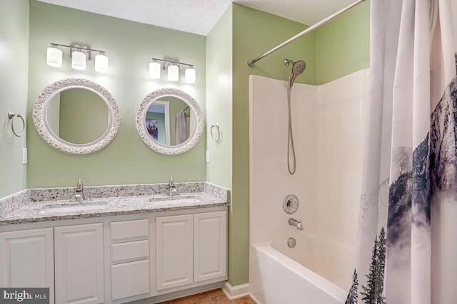 4 Brumback Ave, Luray, VA 22835 - bathroom with shower / tub combo with curtain, double vanity, and tile patterned floors