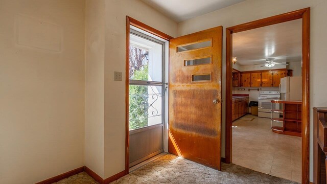 338 Fairfax Ave, Elkton, VA 22827 - entryway featuring baseboards and ceiling fan