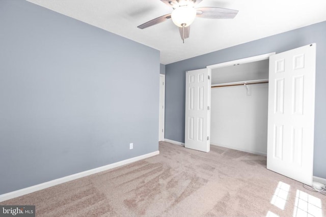 11608 Brian Dr, Fredericksburg, VA 22407 - unfurnished bedroom with carpet floors, a closet, baseboards, and ceiling fan