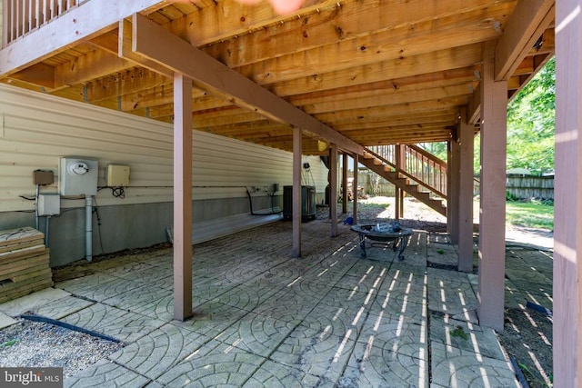 11608 Brian Dr, Fredericksburg, VA 22407 - view of patio featuring stairway and central air condition unit