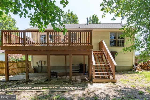 11608 Brian Dr, Fredericksburg, VA 22407 - rear view of property with a wooden deck, a patio area, stairway, and cooling unit