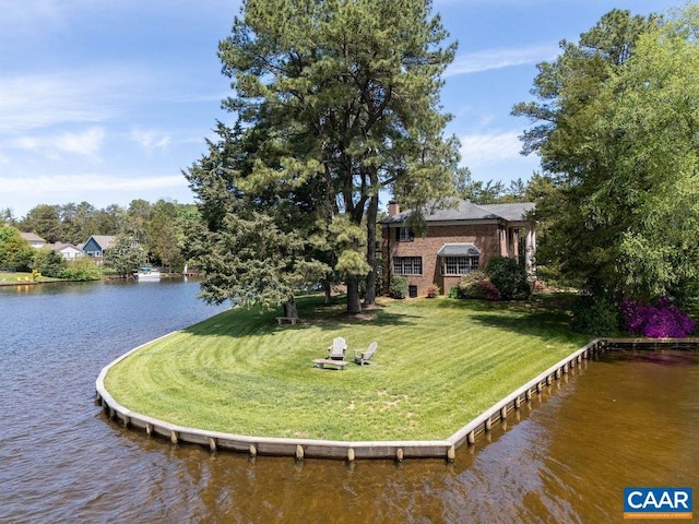 25 Bolling Cir, Palmyra, VA 22963 - dock with a water view and a yard