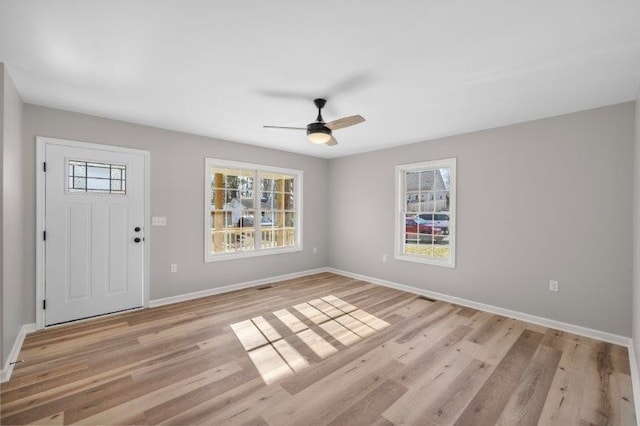 1032 D St, Waynesboro, VA 22980 - entryway featuring light wood-style flooring and ceiling fan