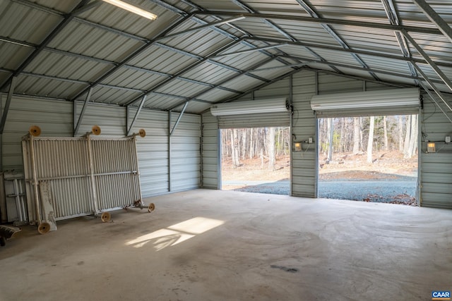 garage featuring metal wall