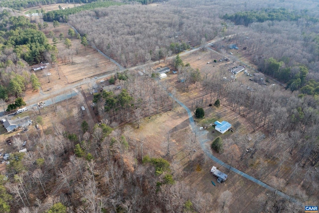 bird's eye view with a rural view and a forest view