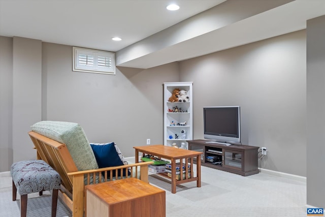1664 Wickham Way, Charlottesville, VA 22901 - living room with light carpet, baseboards, and recessed lighting